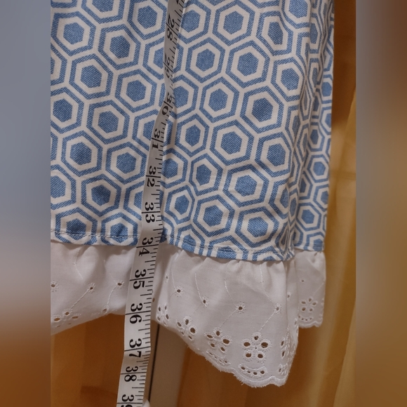 NWT Women's As U Wish blue/whitedress with eyelet trim. Size Small. - Picture 2 of 9